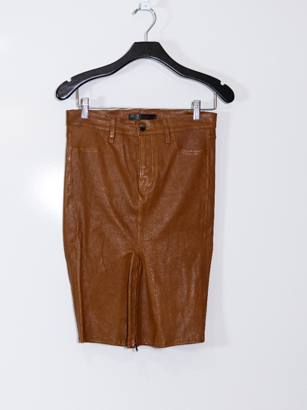 J Brand Genuine Leather Mid Rise Pencil Skirt Brown Tan 27 *CUSTOMIZED